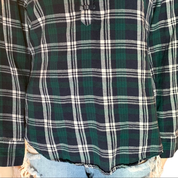 3/$30 Joe Fresh Green/Blue Long Sleeve Plaid Sz M - Picture 3 of 14